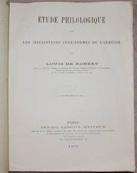 cover of Étude Philologique sur les Inscriptions Cunéiformes de l'Arménie