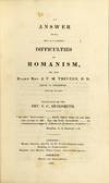 An answer to the Rev. G.S. Faber's Difficulties of Romanism
