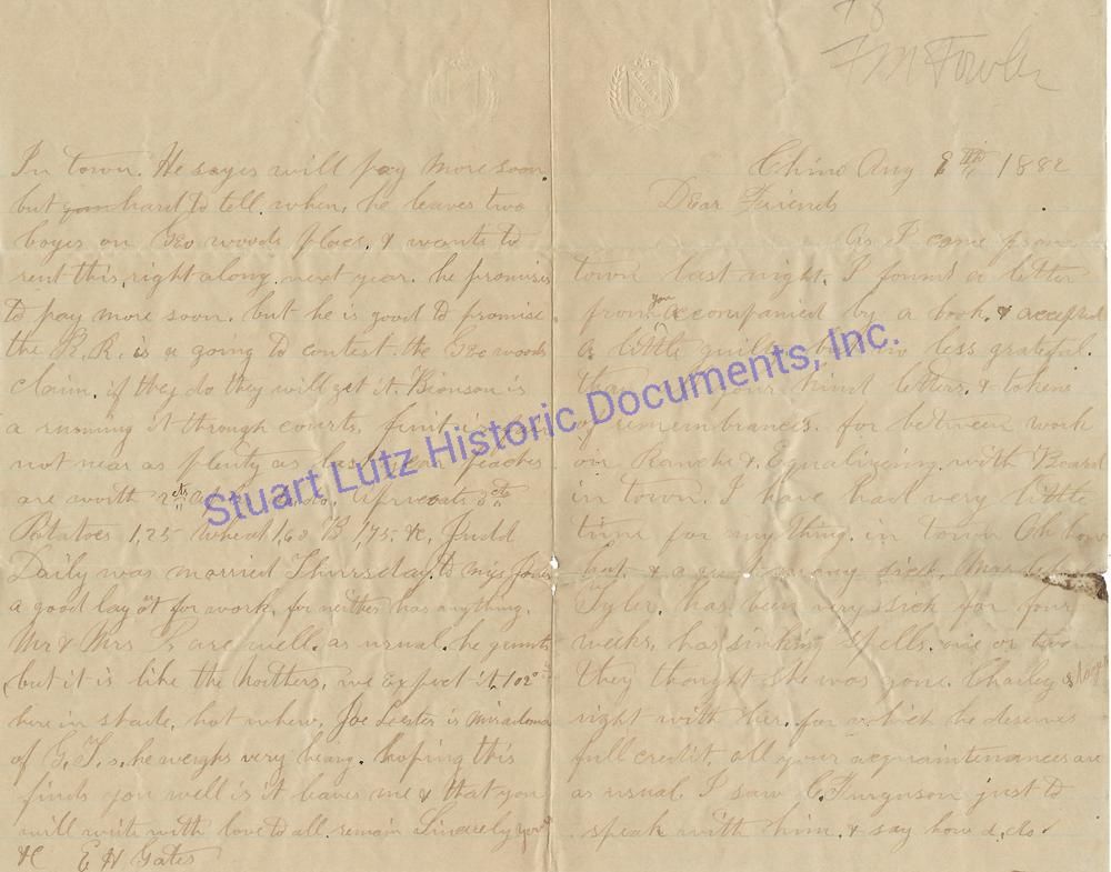 An Early Letter From Chino, California: The Horse