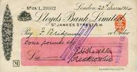 image of Autograph check from Shackleton fom his Imperial Trans-Antarctic Expedition, signed by Shackleton