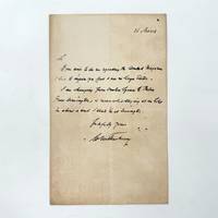 Autograph letter, signed ("WM Thackeray")