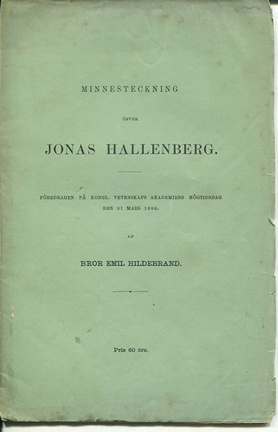 Minnesteckning öfver Jonas Hallenberg. Föredragen…