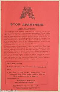 Stop Apartheid. Wear a red ribbon [leaflet]