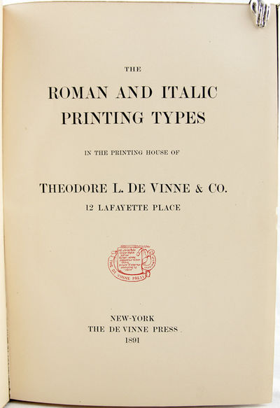 The Roman and Italic Printing Types...; (photo 1)
