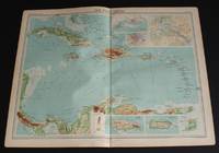 Map of The West Indies from the 1920 Times Survey Atlas (Plate 96) with Inset Maps of Kingston, Havana, Panama Canal, Jamaica, Porto Rico and Trinidad at larger scales