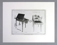 18th c. Thomas Sheraton Furniture Engraving Of A Pair Of Reading And Writing Tables, From The...