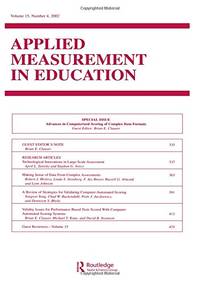 Advances in Computerized Scoring of Complex Item Formats: A Special Issue of Applied Measurement...