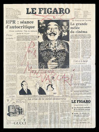 Autograph signature and dedication in red marker pen “Pour Monsieur Vaccari” on the front page of “Le Figaro” of 10 May 1979