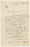 Autograph letter signed "J. Belval" to an unidentified correspondent