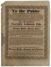 Dr. Ward's Vegetable Asthmatic Pills, Prepared by Thomas Hollis, Druggist and Chemist, Boston, Mass., Single Sheet