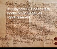 A Manuscript document in English recording a transfer of ownership from Luke van Thinehoven, a surgeon, to Sampson Benson for a lot situated on Smith Street, owned by van Thinehoven and sold to Sampson Benson. by New York City Deed, December 24, 1696 - Dec. 24, 1696