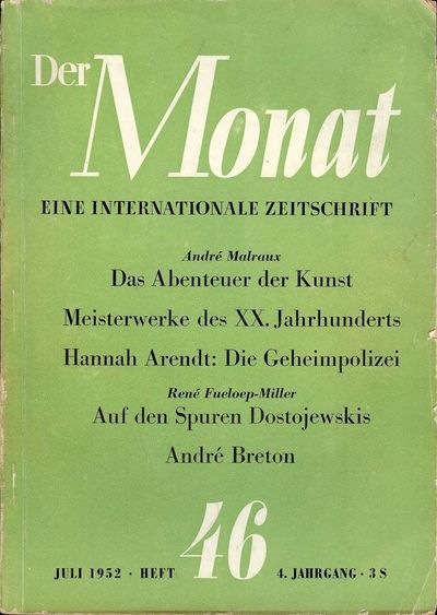 DER MONAT EINE INTERNATIONALE ZEITSCHRIFT JULY 1952