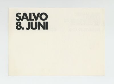 Exhibition postcard: Salvo (opens 8 June [1974])