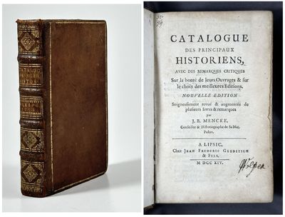 Catalogue des Principaux Historiens, aves des…