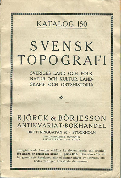 Björck & Börjesson. Katalog 150. Svensk…