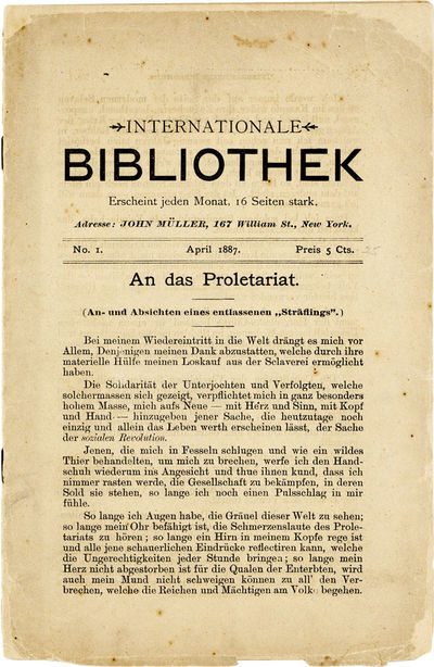 Internationale Bibliothek. Erscheint jeden Monat. 16 seiten stark. 10 Issues [of 17]
