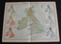 image of Vegetation and Climate (Rainfall and Temperature) Map of the British Isles from the 1920 Times Atlas (Plate 15)