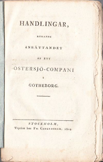 Handlingar, rörande inrättandet af ett…