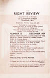 View Image 2 of 3 for THE RIGHT REVIEW. Number 12. December 1939. . Edited by Count Potocki of Montalk Inventory #339276