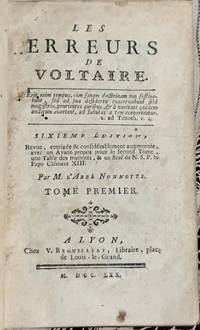 Les erreurs de voltaire - Tome PremiÃ¨re 1770 by Nonnotte, Claude-FranÃ§ois (1711-1793) - 1770