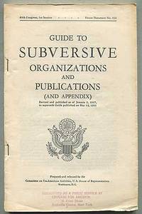 Washington, d.c.: Committee on Un-American Activities, U.S. House of Representatives, 1957. Softcove...