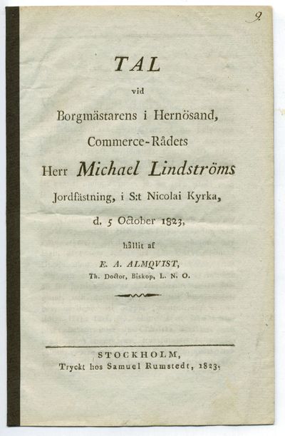 Tal vid borgmästaren i Hernösand, commerce-rådets…