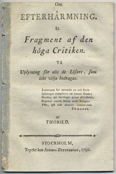 Om efterhärmning. Et fragment af den höga…