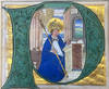 Large Historiated Initial Featuring Illuminated Miniature of a Pope