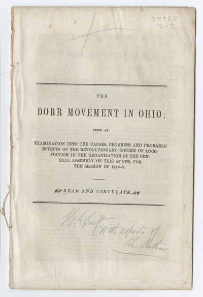 Ohio Reformers Use Rhode Island's Dorr Rebellion to Justify Their Own Behavior
