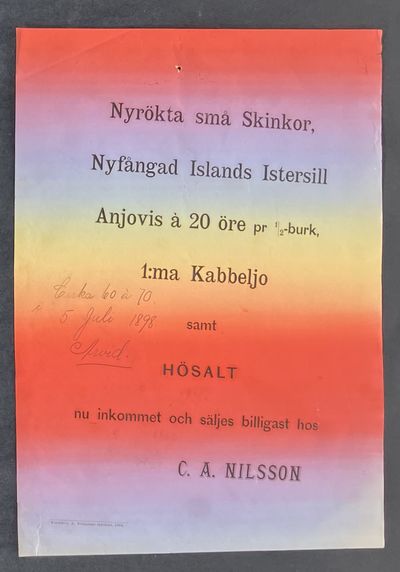 [Torshälla] [Affisch saluförande livsmedel].