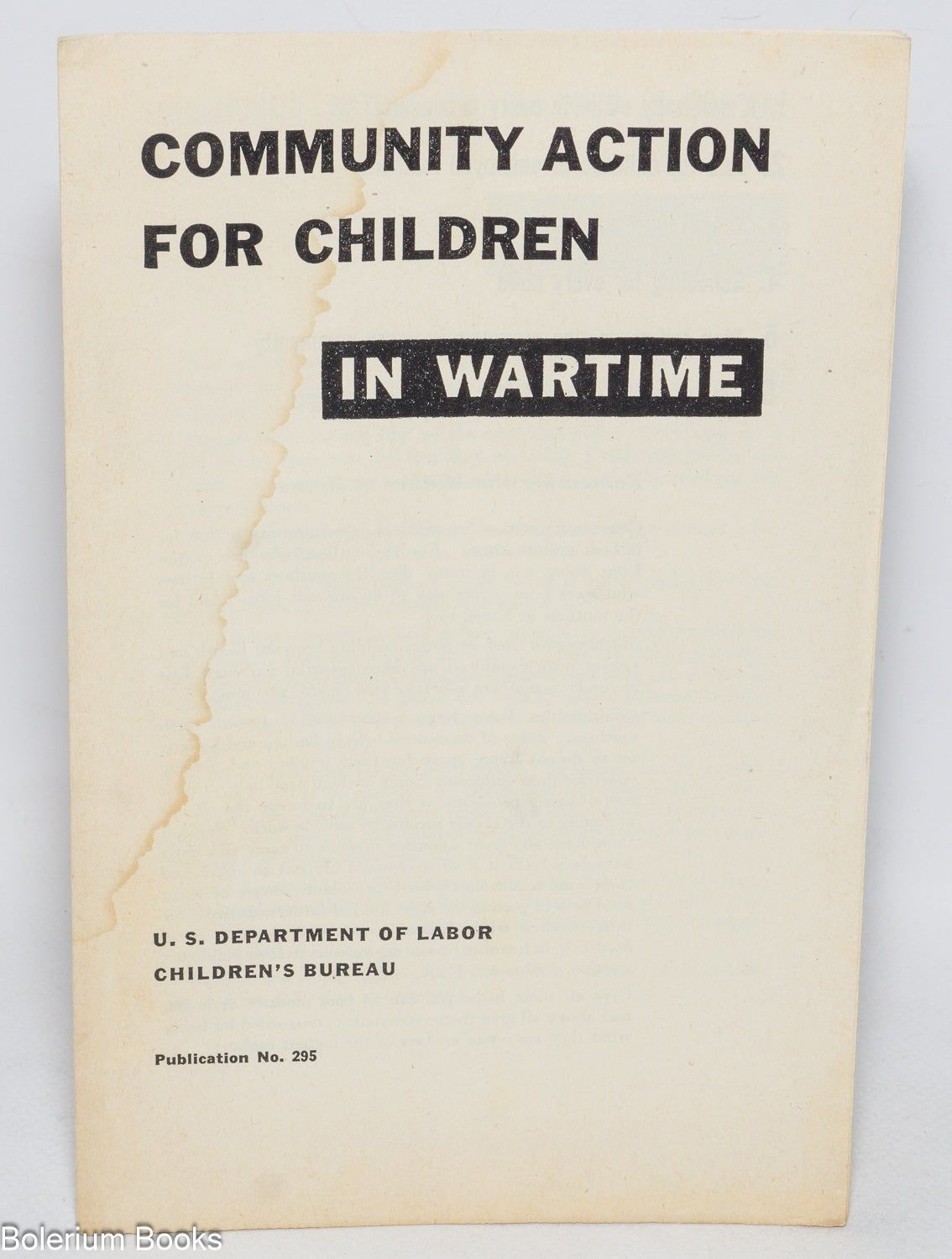Community action for children in wartime