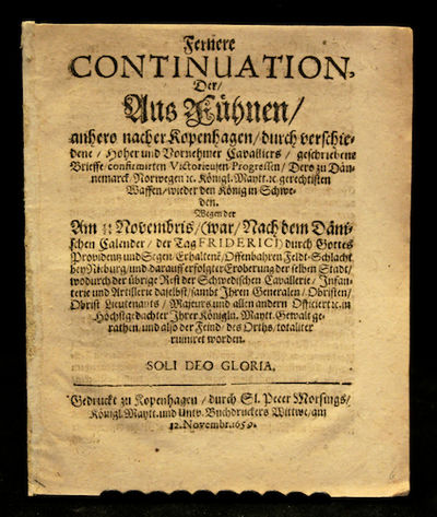 Fernere Continuation, der, aus Fühnen, anhero…