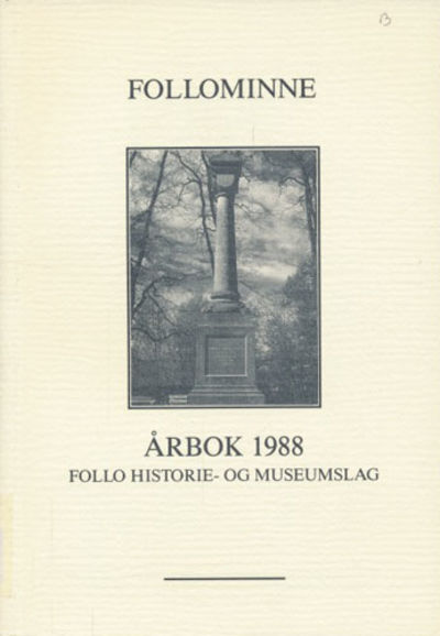 FOLLOMINNE.  Nummer 26. Årbok 1988.