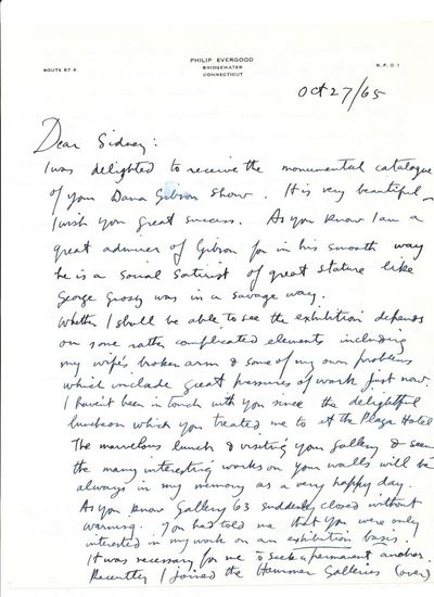 Autograph Letter SIGNED, 2 pp on one 4to sheet of printed personalized stationery, Bridgewater, CT., Oct. 27, 1965