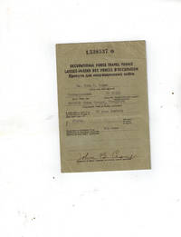 cover of Ephemera) Occupational Force Travel Pass US Zone Austria