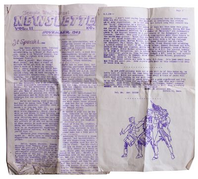 Temple B'nai Israel Newsletter. Vol. II, No. 1. November 1943