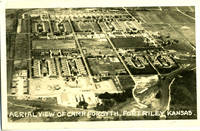 image of Aerial View of Camp Forsyth; Fort Riley, Kansas - Real Photo Postcard