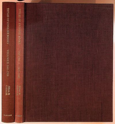 Titles of English Books (and of Foreign Books Printed in England). An Alphabetical Finding-list By Title of Books Published Under the Author's name, Pseudonym or Initials. Two Volumes