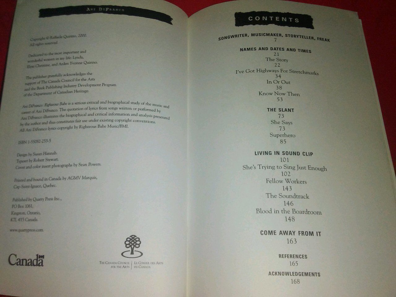 Ani Difranco By Raffaele Quirino Paperback First Edition 2000 From The Brooklyn Bookman Sku 671779938