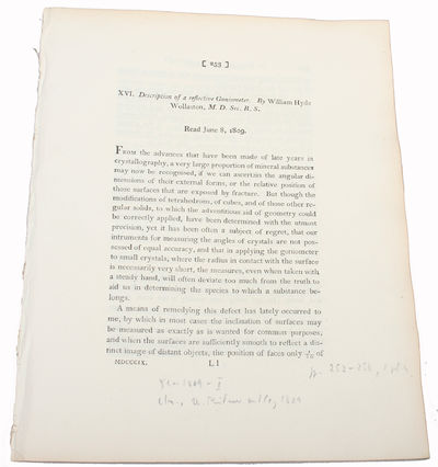 Description of a reflective Goniometer. Read June…