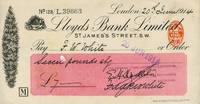 image of Autograph check from Shackleton fom his Imperial Trans-Antarctic Expedition, signed by Shackleton