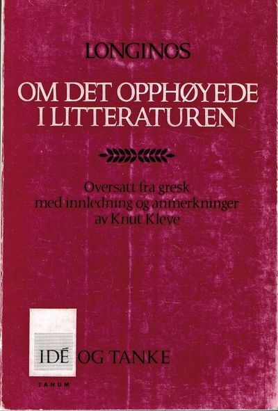 Om det opphøyde i litteratuen. Oversatt fra gresk…