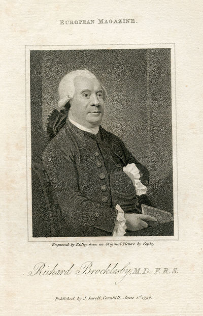 Engraved Portrait by Ridley after Copley. European Magazine