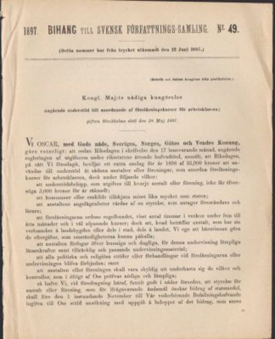 Bihang till svensk författnings-samling. Nr 49.…