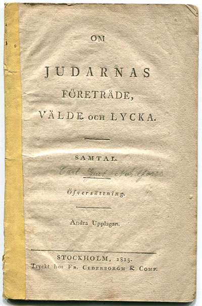 Om judarnas företräde, välde och lycka. Samtal.…