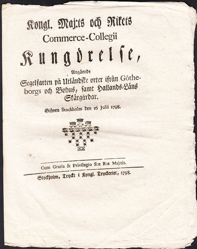 Kongl. Maj:ts och Rikets Commerce-Collegii…
