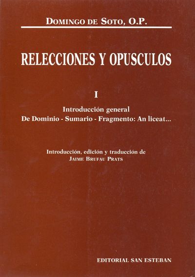 [RELIGION] Relecciones y opusculos, I: Introduccion general, De Dominio, Sumario, Fragmento: An liceat.. (Introduccion, edicion y traduccion)