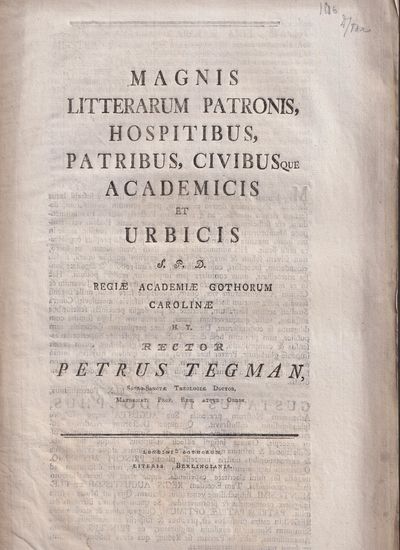 Magnis litterarum patronis, hospitibus, patribus,…