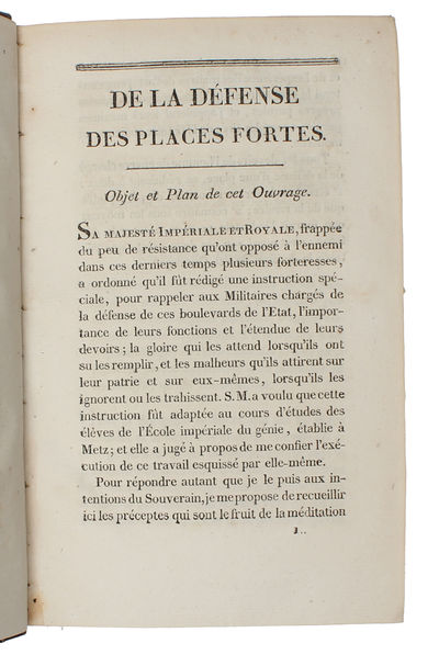 De la Défense des Places Fortes, Ouvrage composé par Ordre de sa Majesté Imperiale et Royale, Pour l'Instruction des Éleves du Corps du Génie. Seconde Édition. (photo 4)