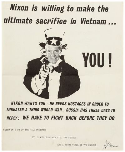 [Political Poster]: Nixon is willing to make the ultimate sacfricive in Vietnam ... YOU !